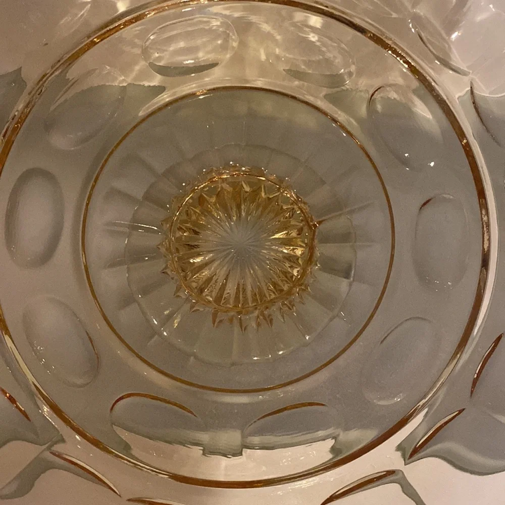 Vintage Imperial Glass of Ohio Amber Footed Pedestal Bowl